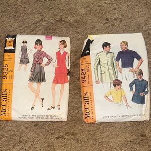Vintage 1969 McCalls patterns 2pc lot